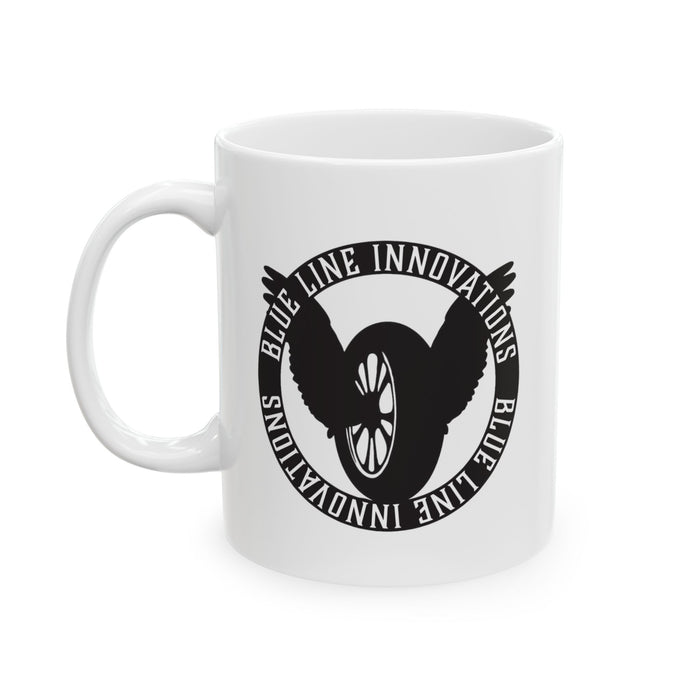 Blue Line Motor Wheel Coffee Mug