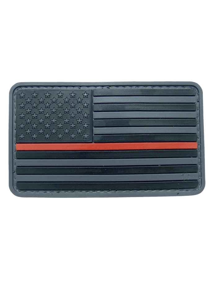 US PVC Flag Black with Red Stripe Morale Patch