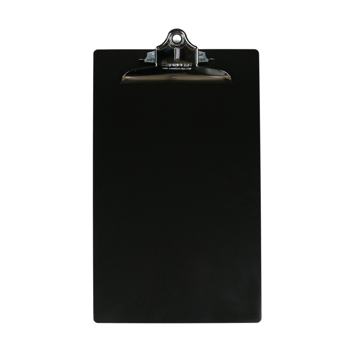 Legal Size Aluminum Clipboard w/ Clip Black