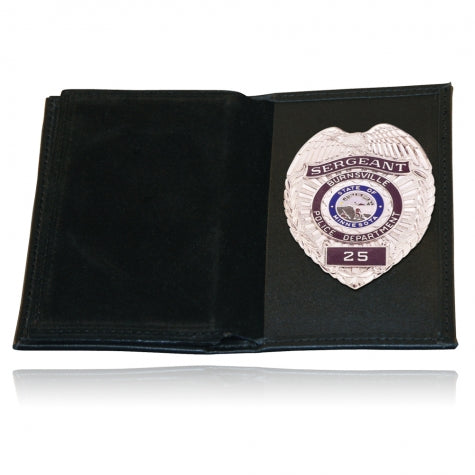 Boston Leather Badge Case 2 Oversized ID Windows Soft 115