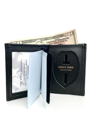 Hero's Pride Bi-Fold Leather Badge Wallet Blue Line Innovations 