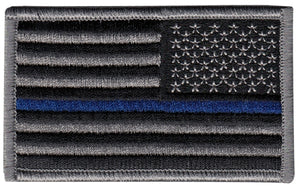 Thin Blue Line Flag Patch w Hook REVERSE Blue Line Innovations 